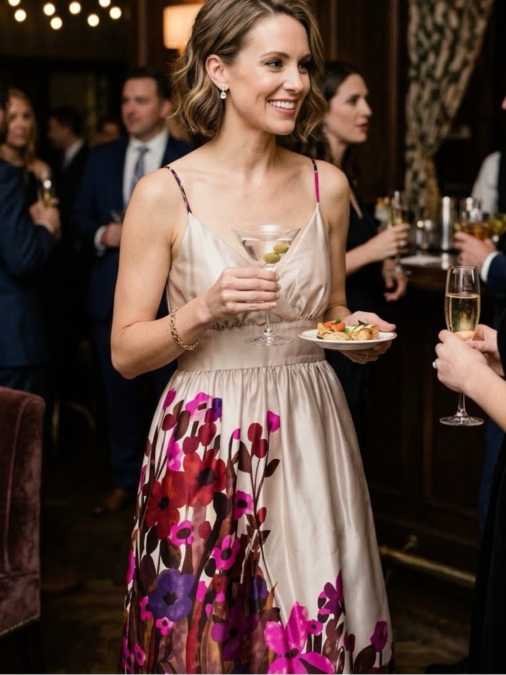 Eliza J Blush Pink Silk Dress with Pockets